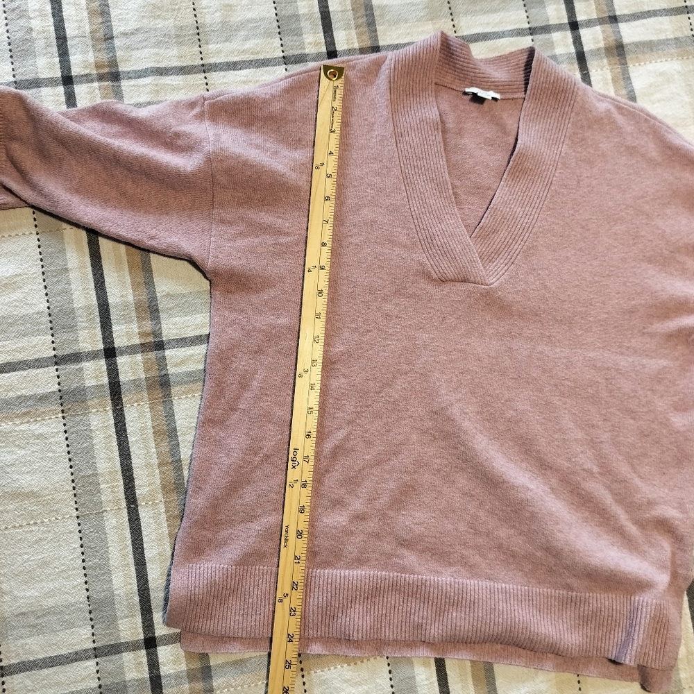 J Jill V-Neck 3/4 sleeve pullover sweater Mauve Size S Cottagecore Boho Casual - Picture 7 of 8